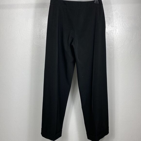 ‘S MaxMara Black Wide Leg Cuffed Trousers Pants Size 36 - Picture 4 of 12
